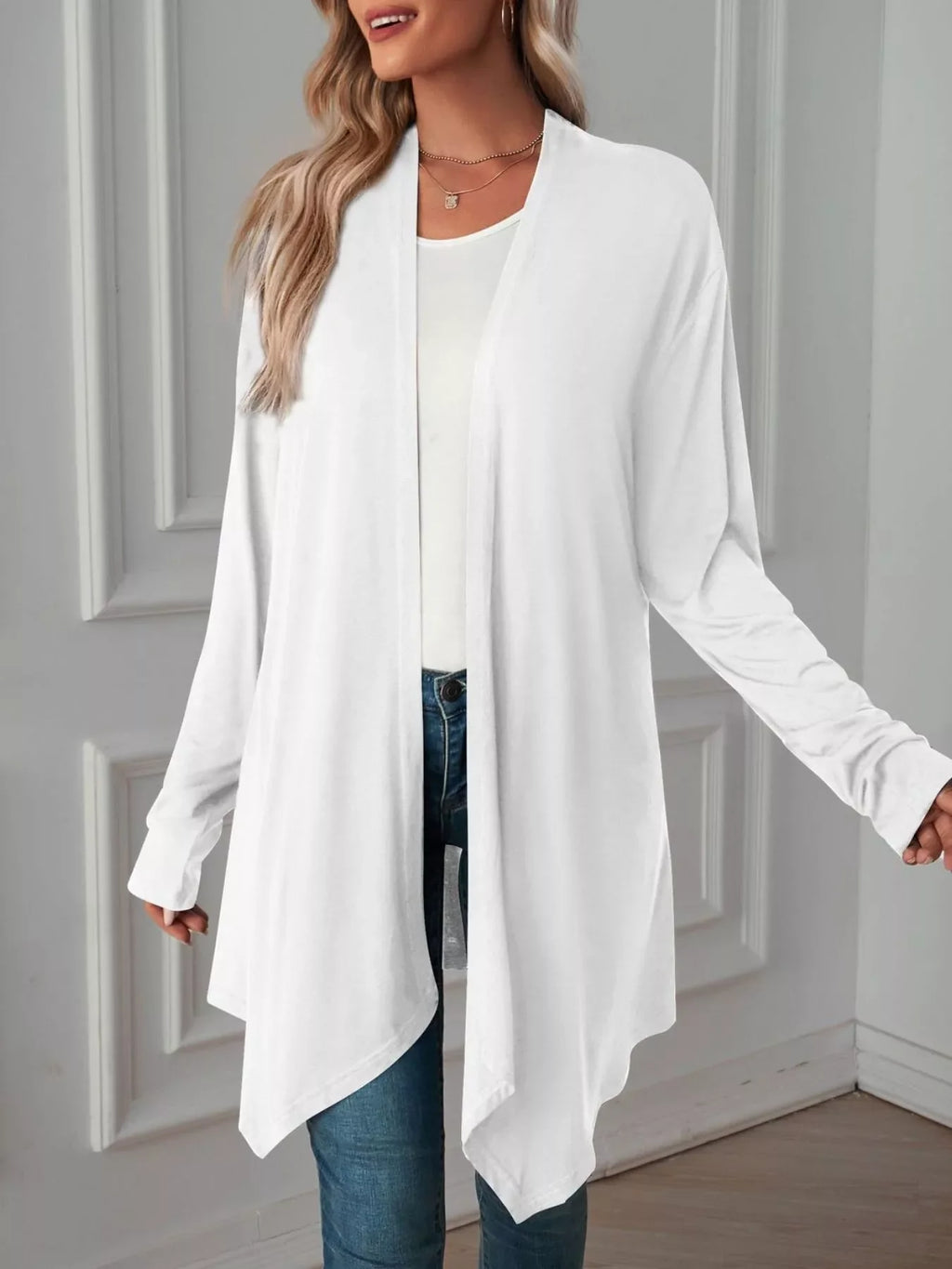 Lightweight Open Front Cardigan