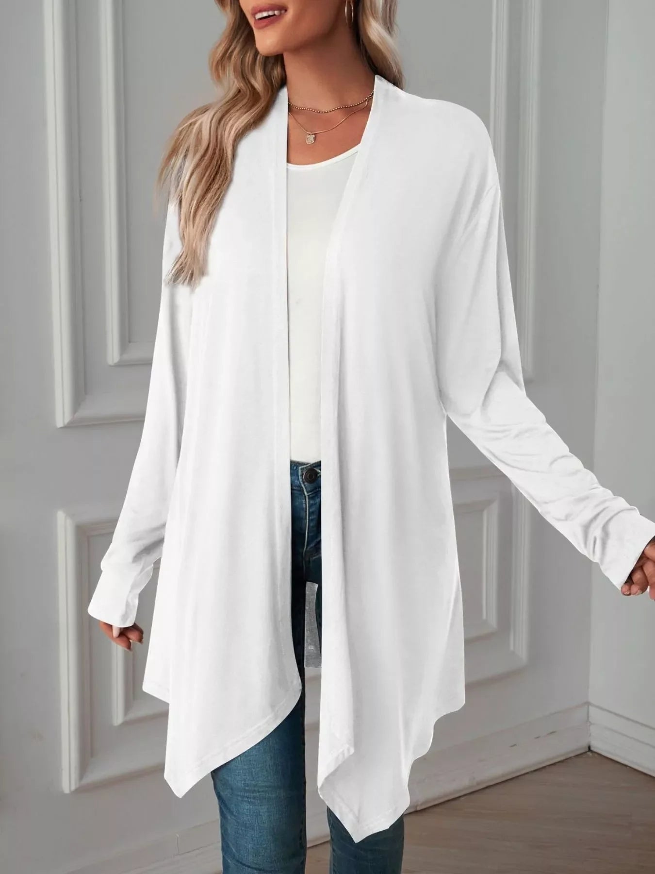 Lightweight Open Front Cardigan