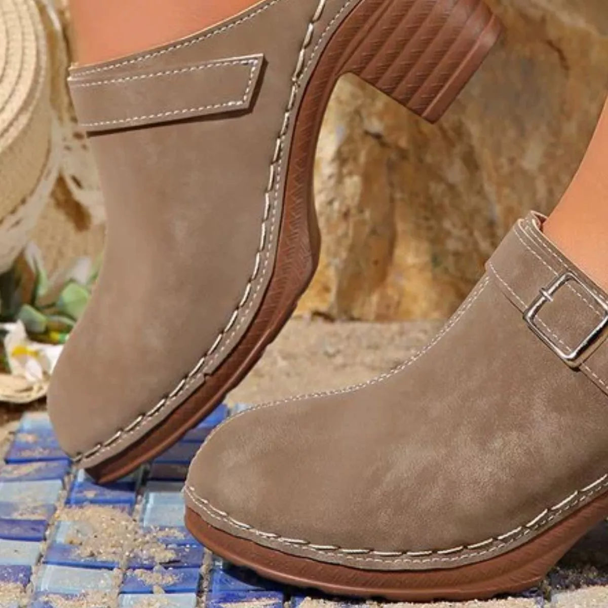 Round Toe Block Heel Sandals