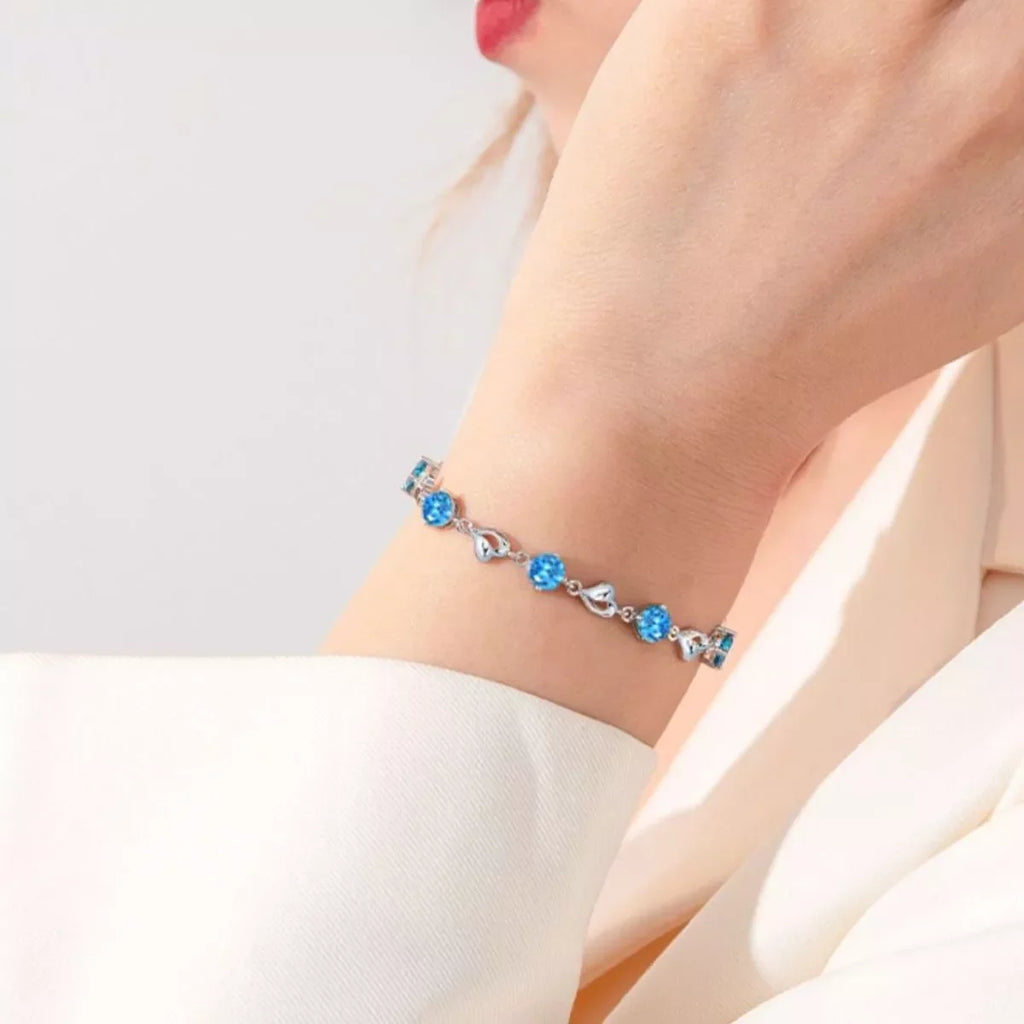925 Sterling Silver Crystal Bracelet