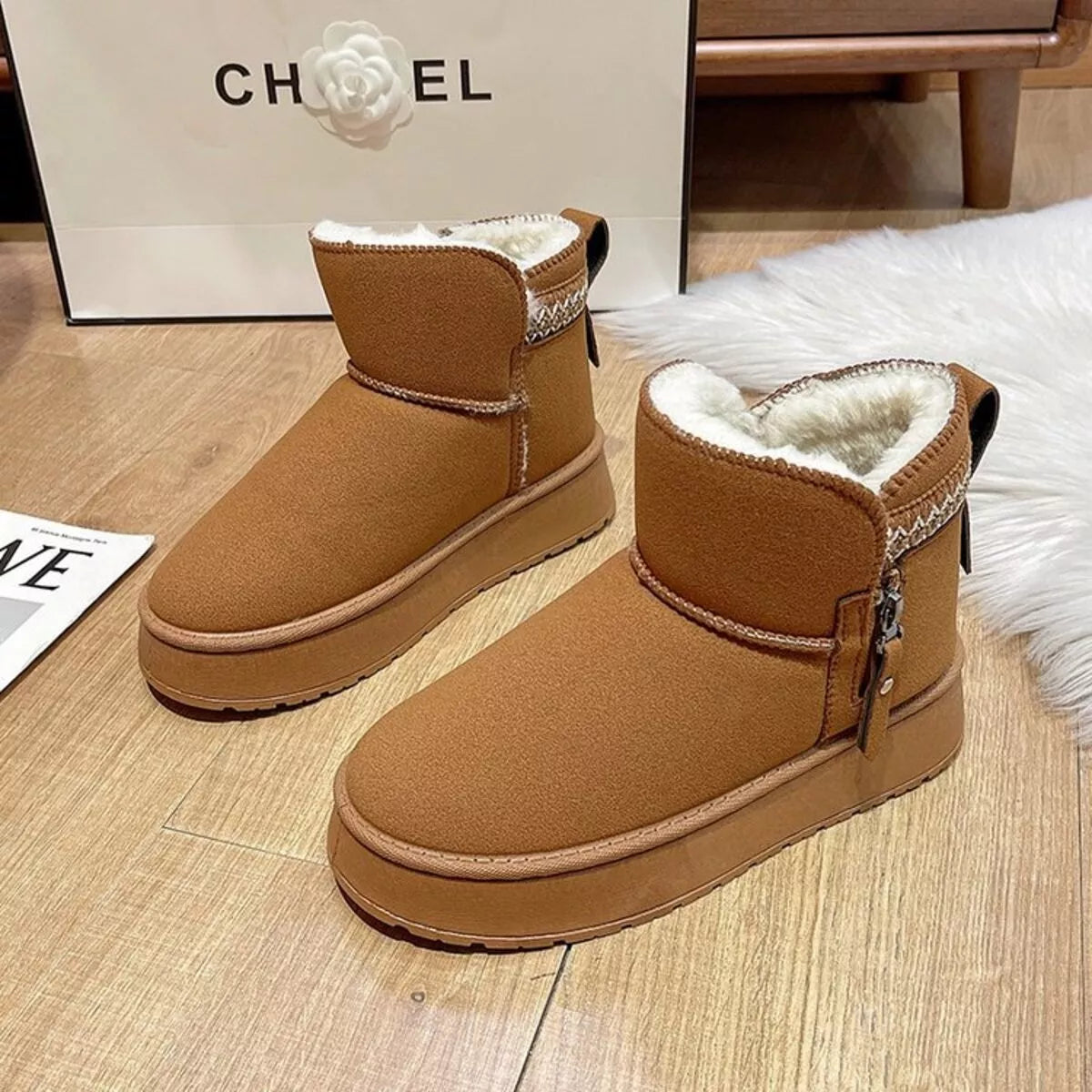 Round Toe Platform Boots