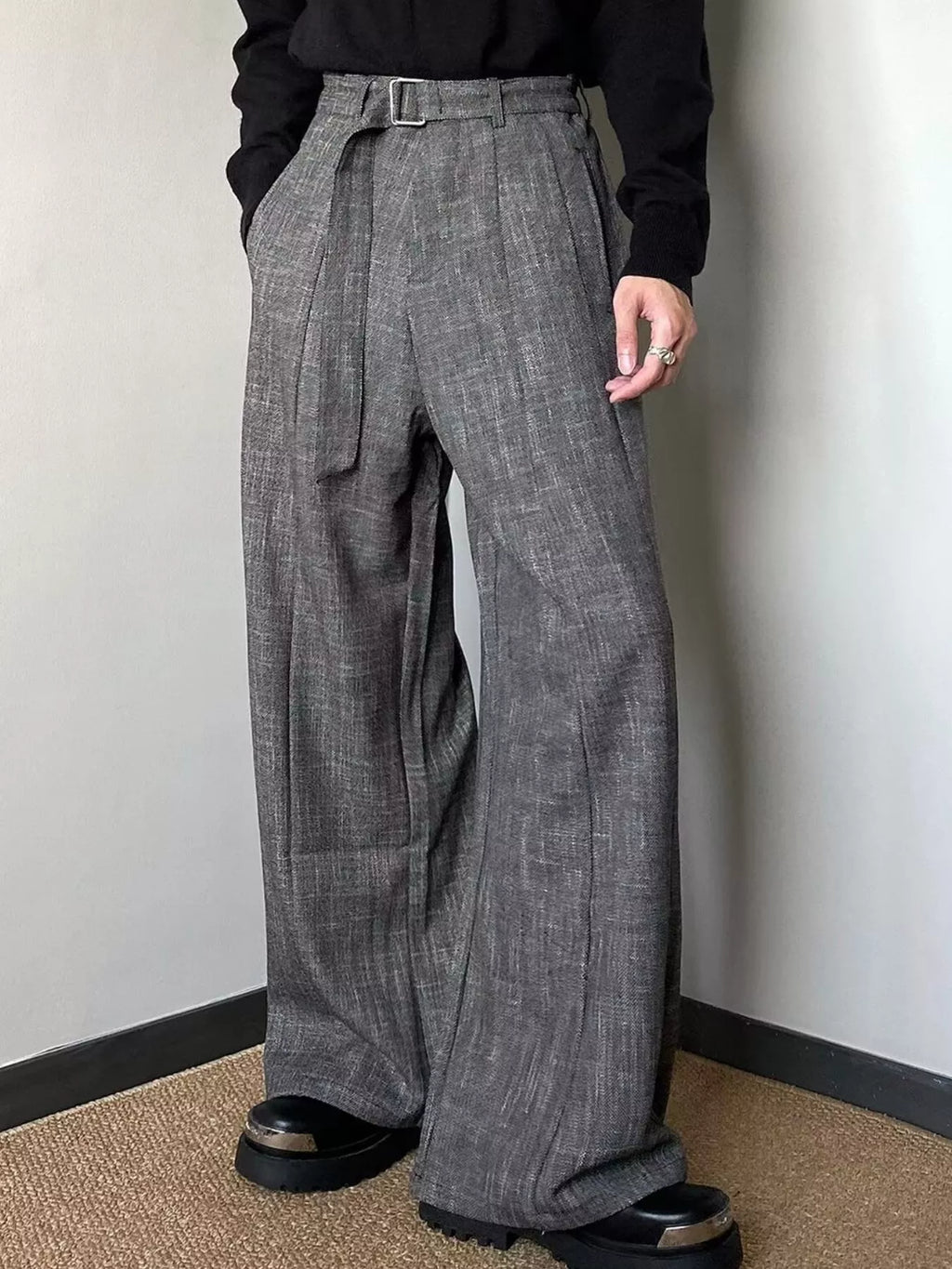 Men's Plus Size Belt Relaxed Fit Pants
