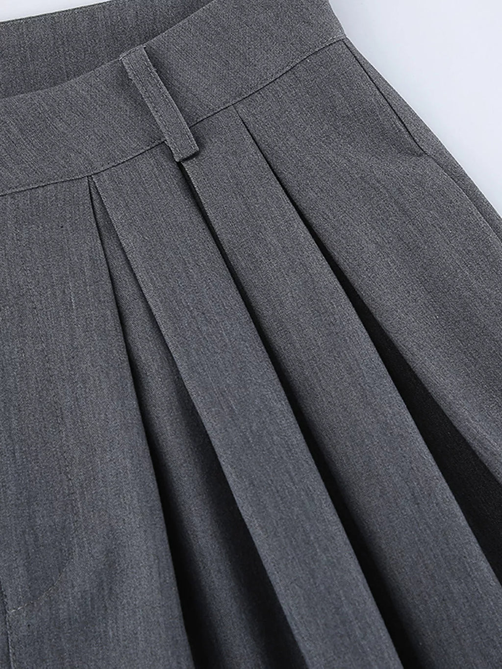 High-Waisted Wide-Leg Pleated Pants