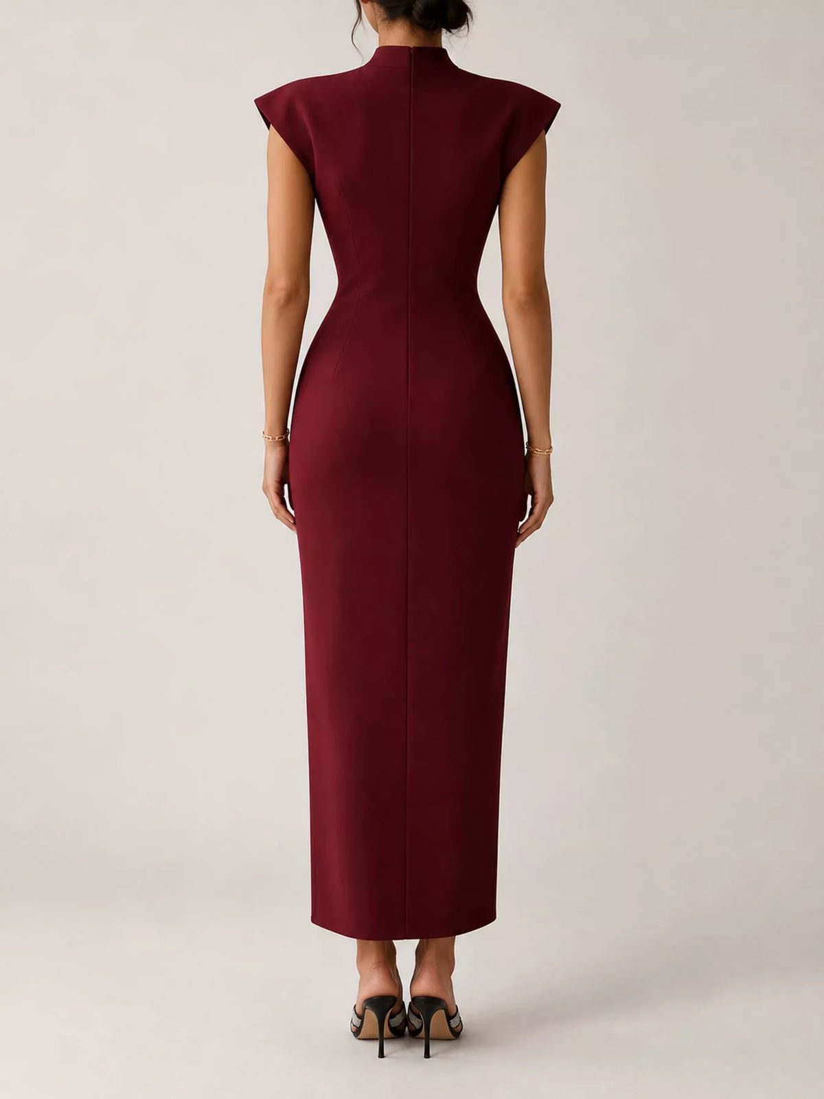 Slit Sleeveless Bodycon Midi Dress