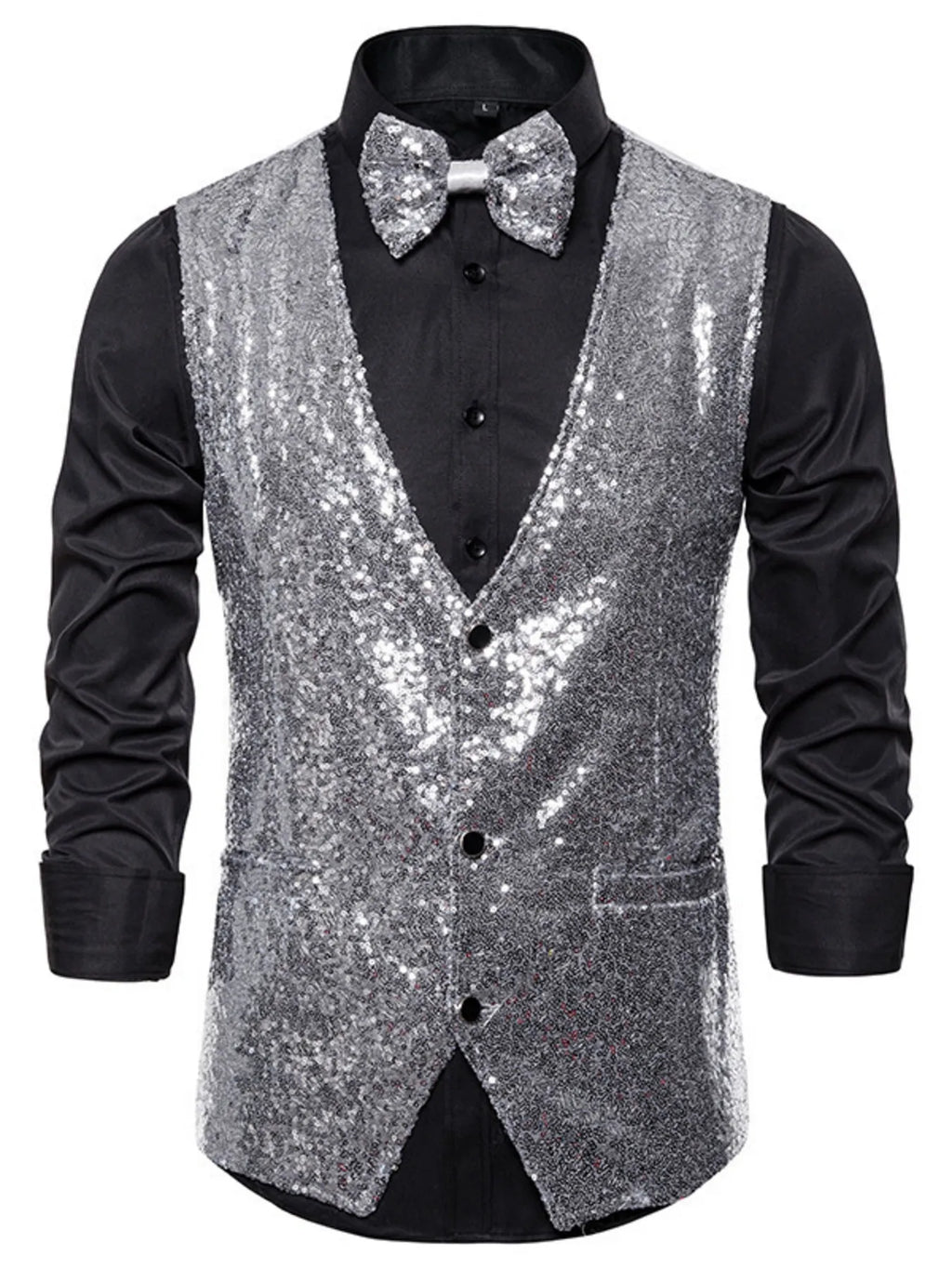Men's Sequin Slim Fit Vest