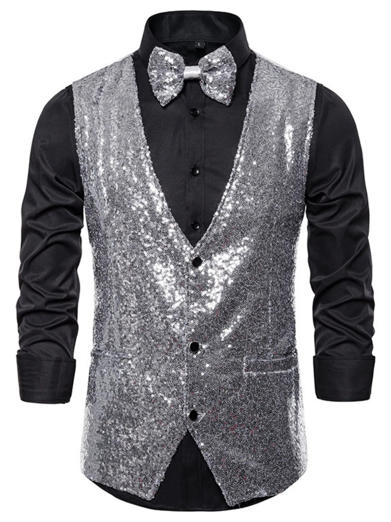 Men's Sequin Slim Fit Vest
