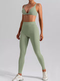 V-Neck Tank and High-Waisted Seamless Pants Active Set