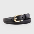 Leather Belt with Golden Buckle