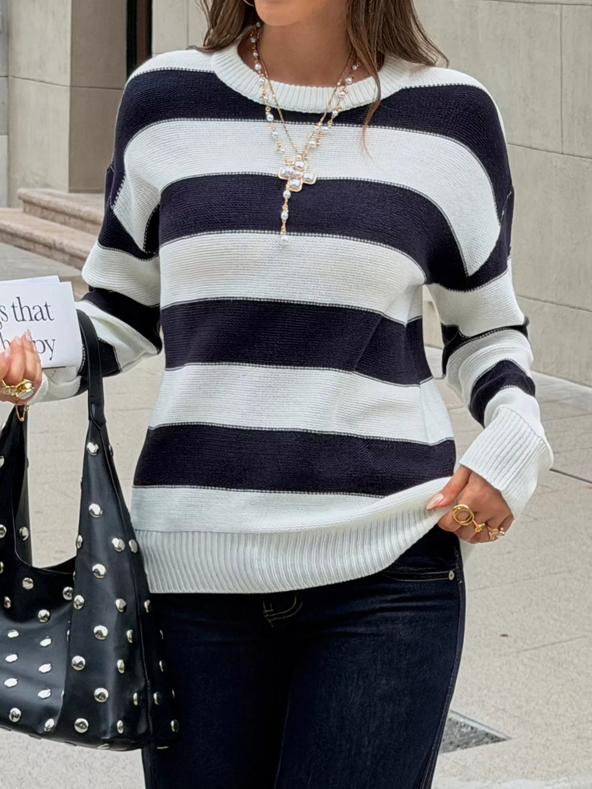 Striped Crew Neck Sweater