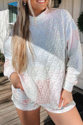 Quilted Long Sleeve Top and Shorts Set