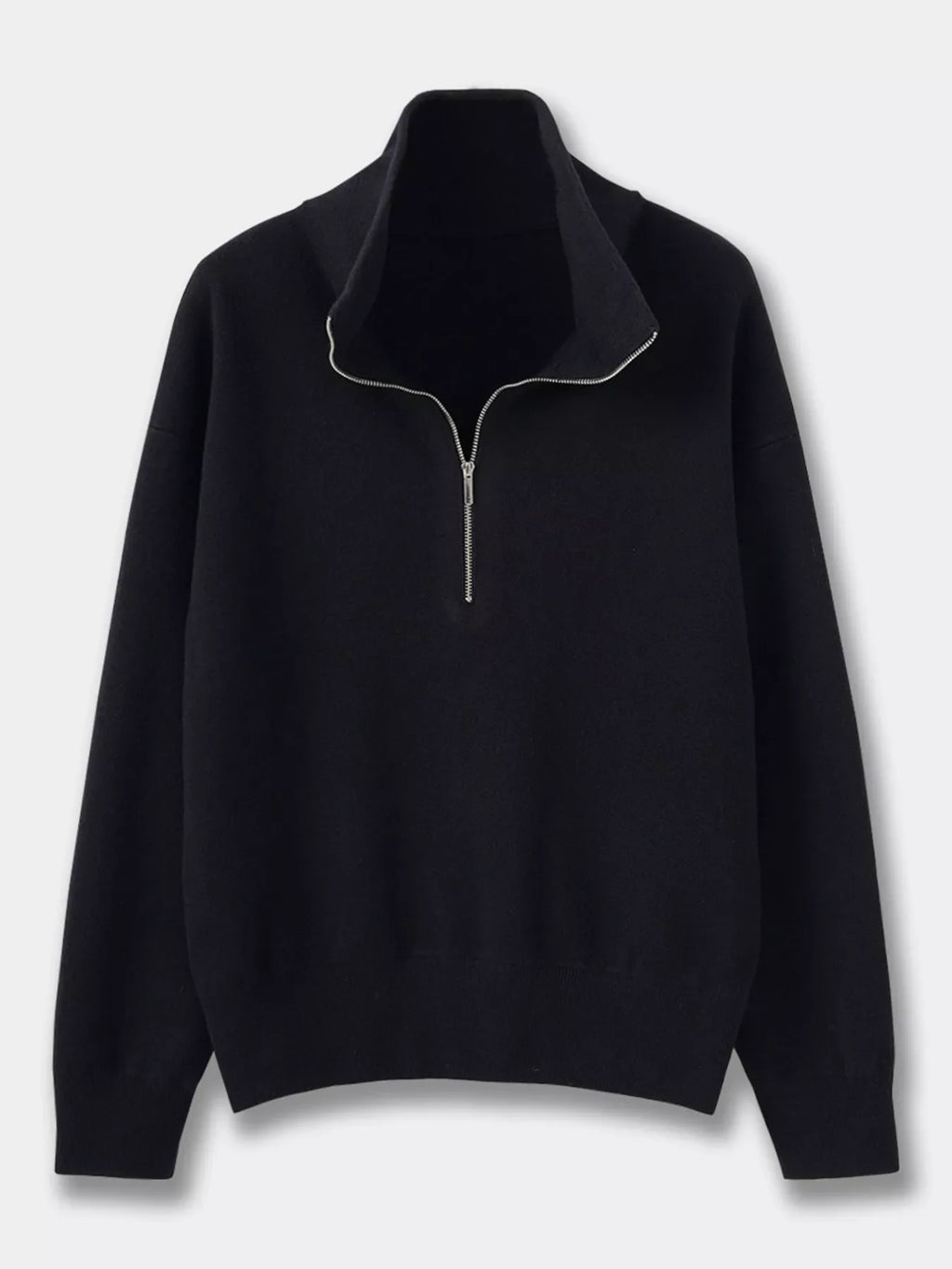 Half-Zip Dropped Shoulder Sweater