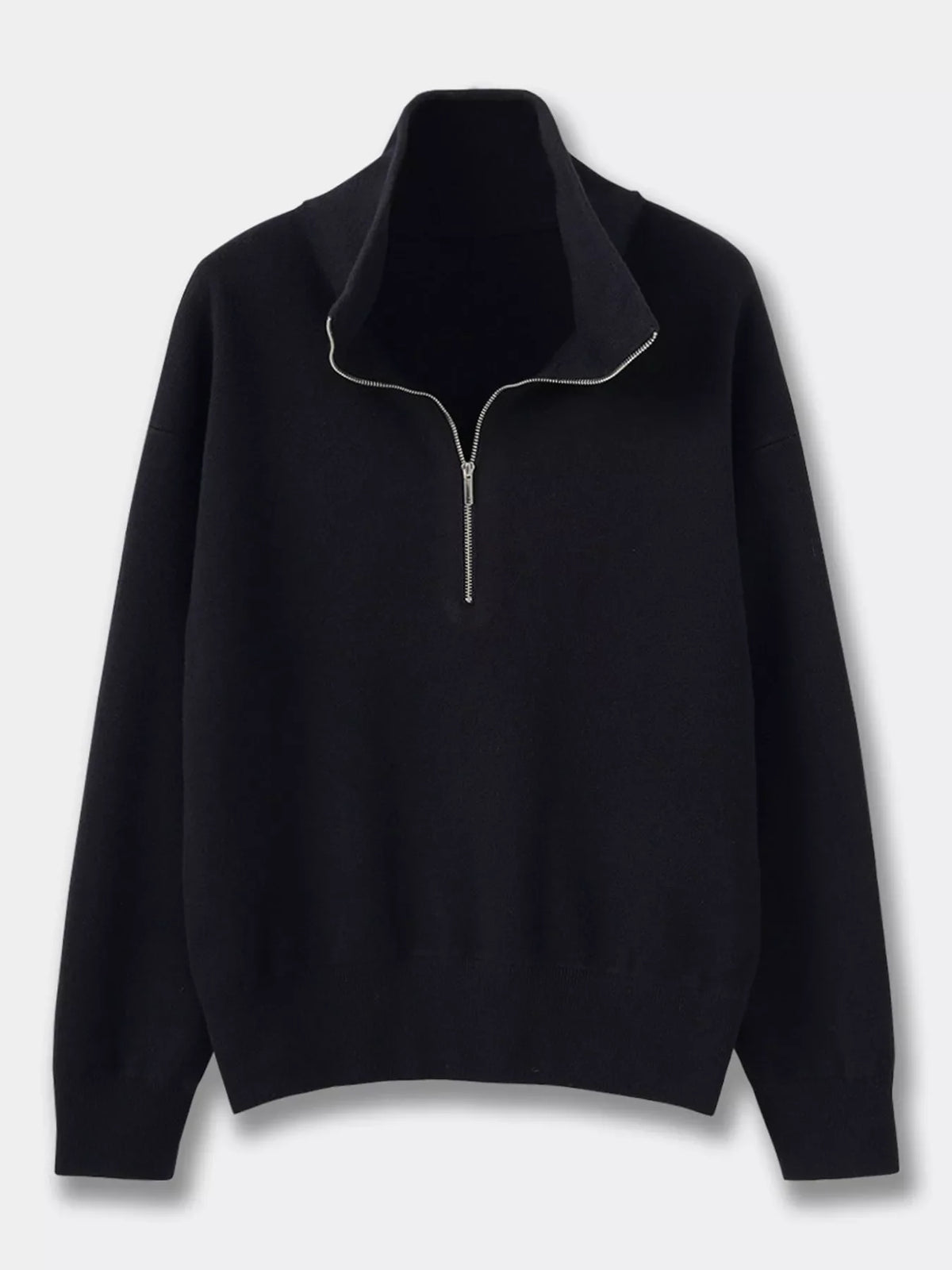 Half-Zip Dropped Shoulder Sweater
