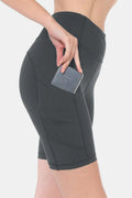 Charcoal High Waist Active Shorts with Pocket