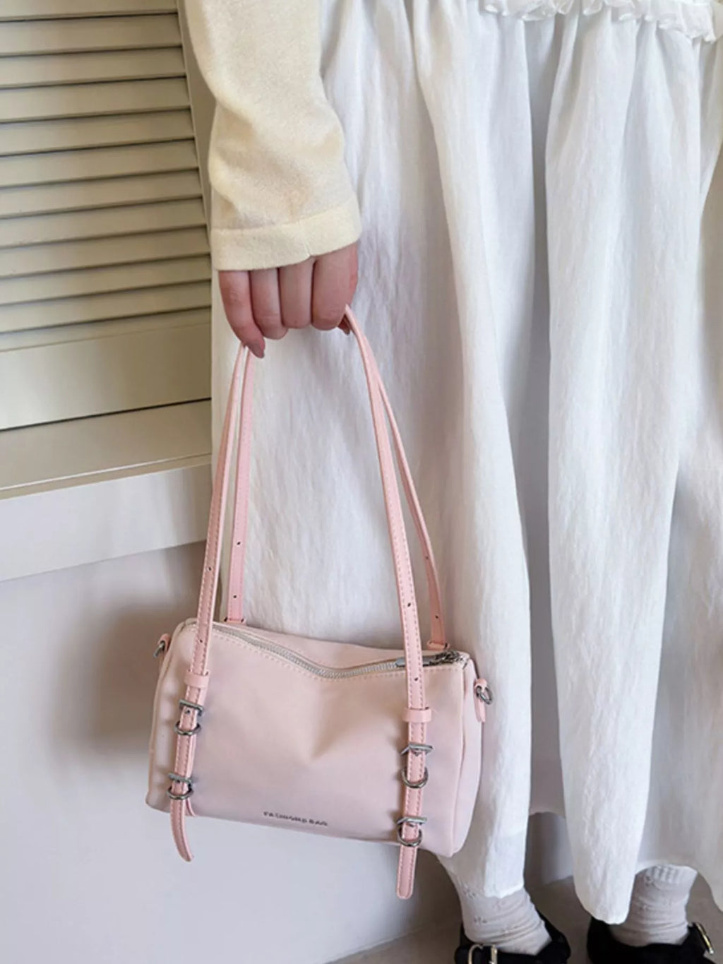 Buckle Detail Shoulder Bag