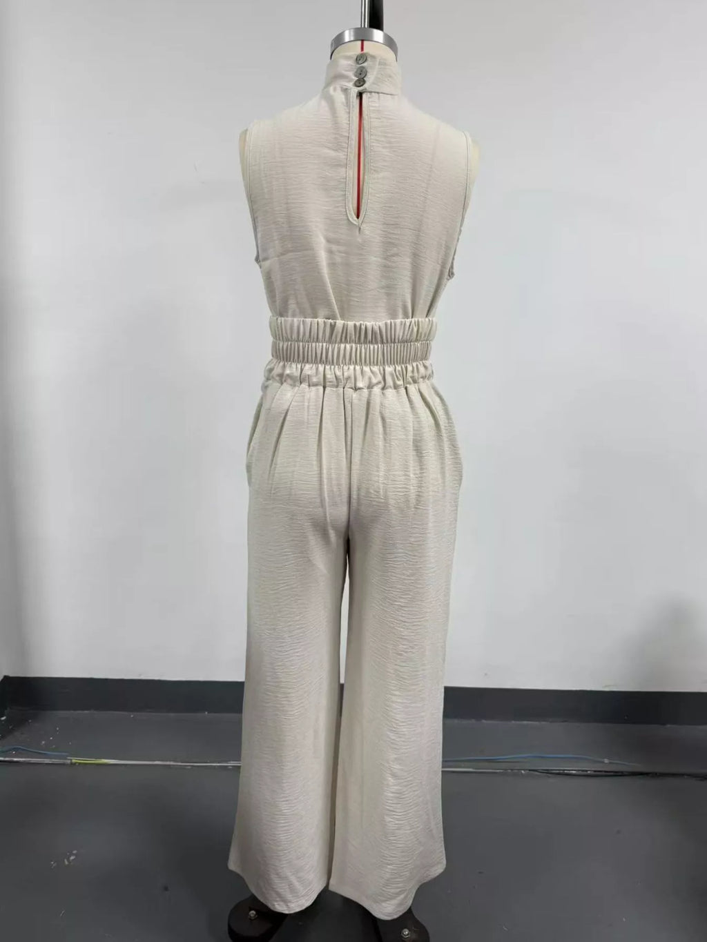 Full Size Sleeveless Wide-Leg Jumpsuit with Smocked Waist Plus Size