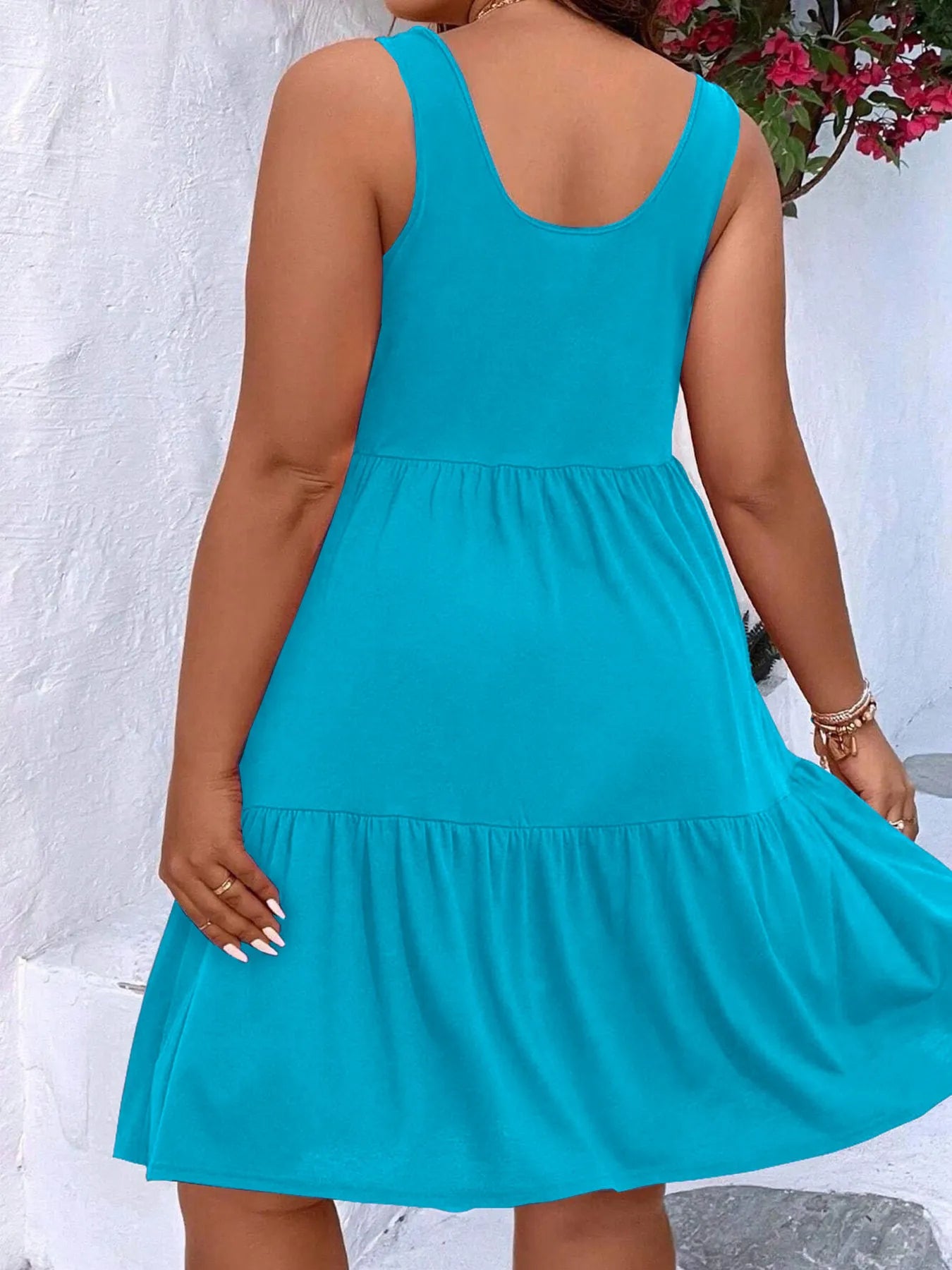 Tiered Scoop Neck Tank Dress