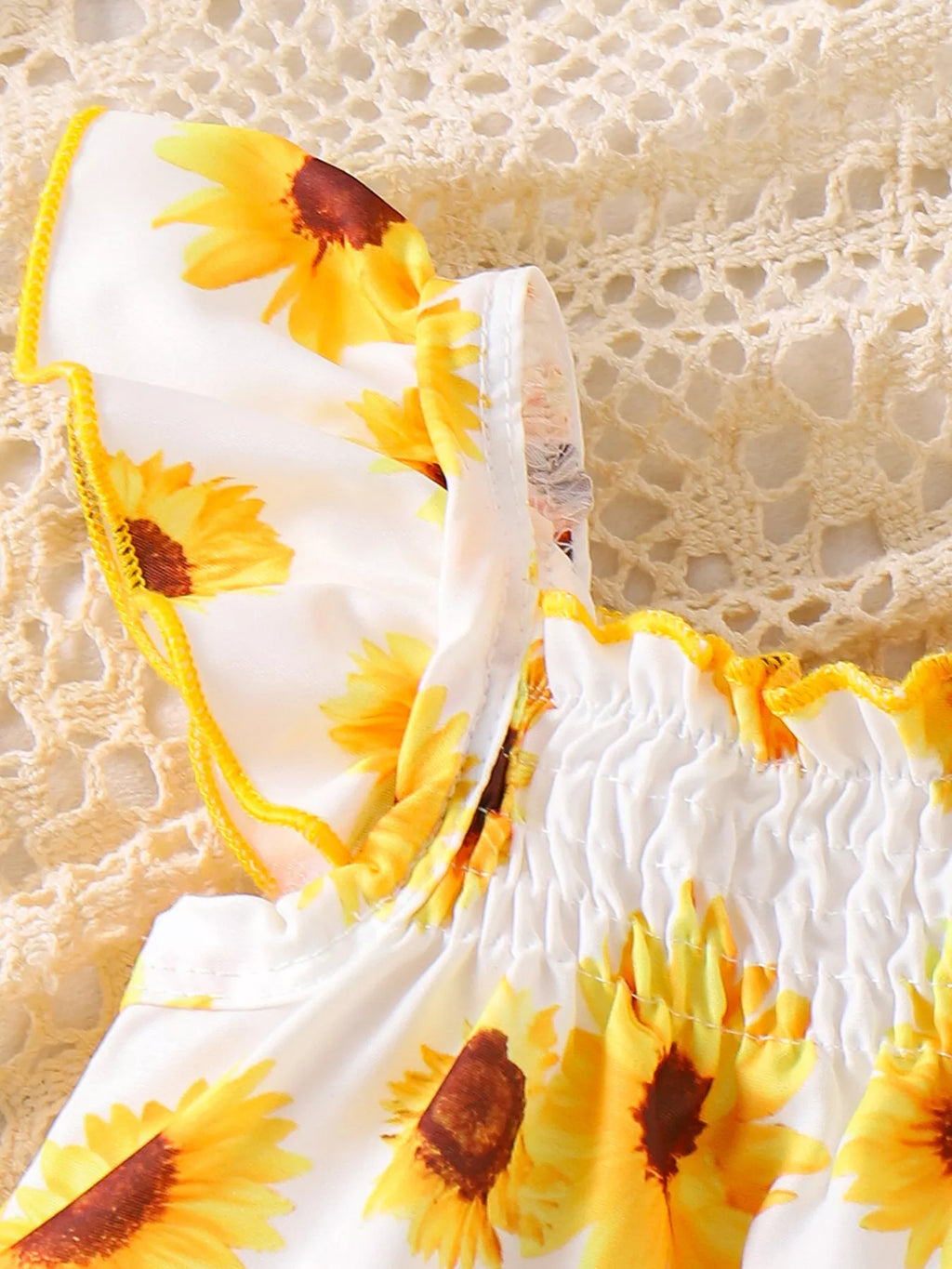 Children's Ruffled Printed Tank and Shorts Set