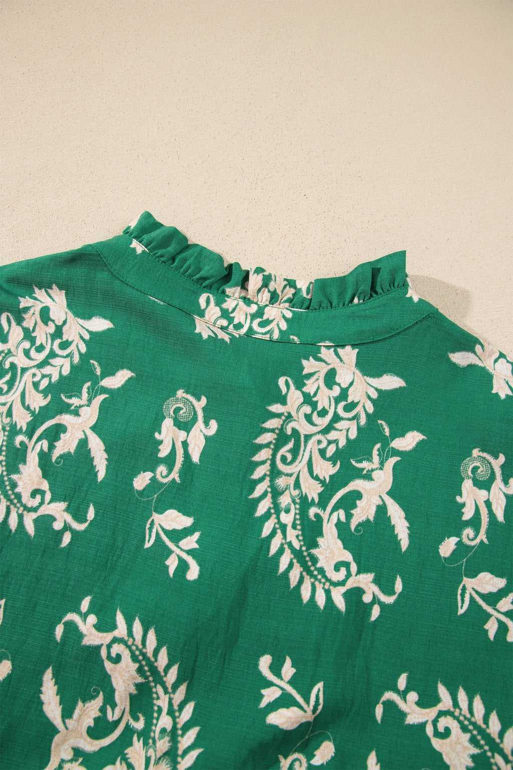 Green Floral Print V Neck Shift Dress Plus Size Dress