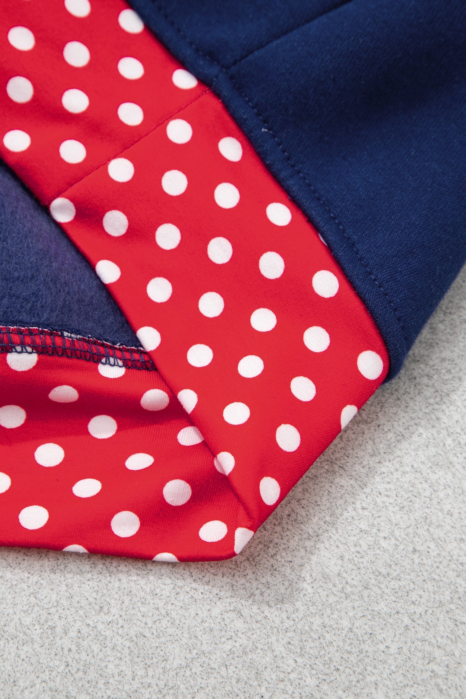 Orange Polka Dot Patchwork Round Neck Plus Size Sweatshirt
