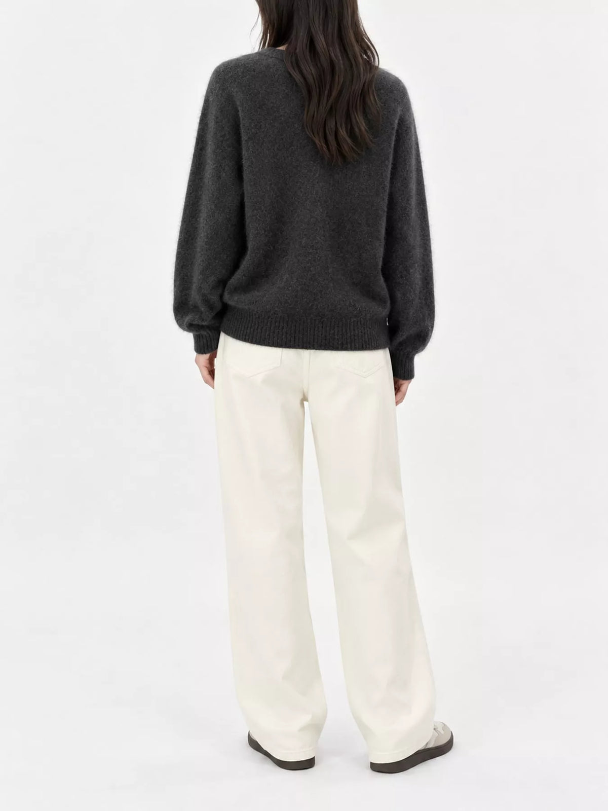 V-Neck Dropped Shoulder Sweater