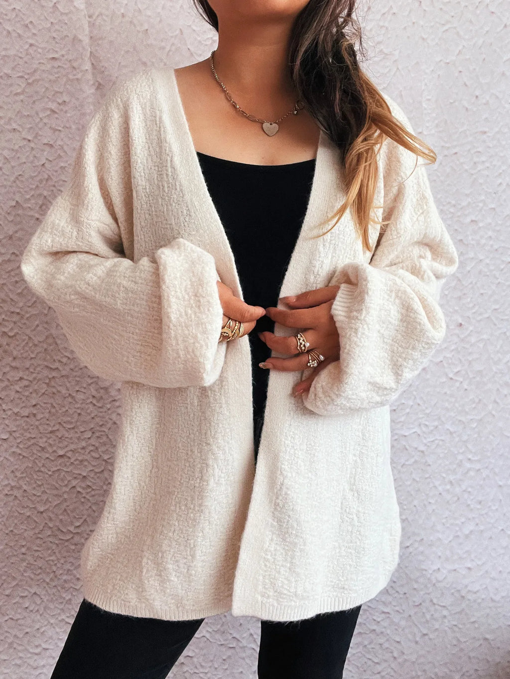 Open Front Long Sleeve Cardigan