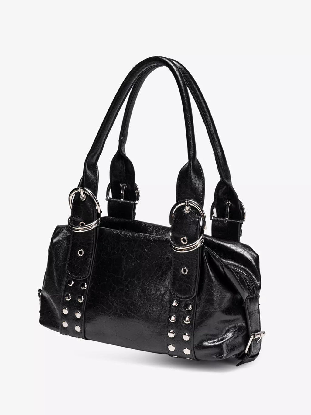 Studded Buckle Accent Handbag