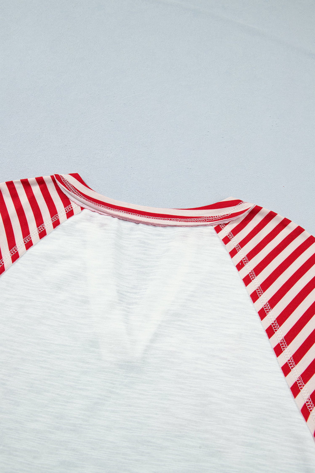 Fiery Red Star Detail Flag Inspired Short Sleeve Top