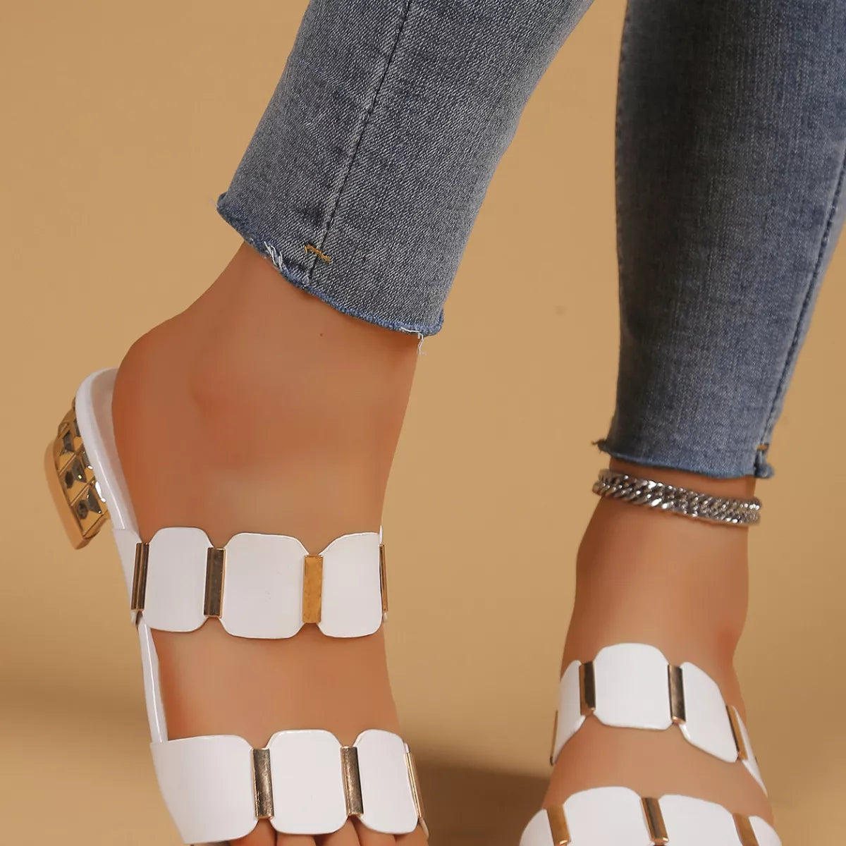 Open Toe Block Heels Sandals