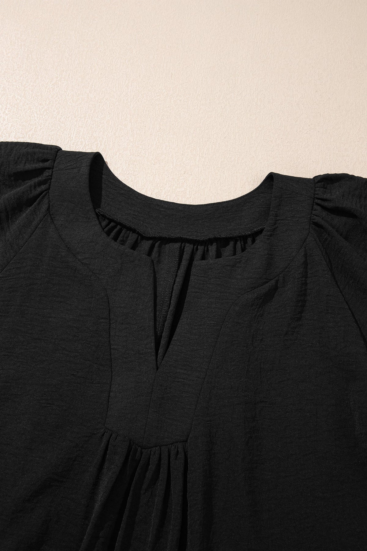 Plus Size Solid Notched Neck Short Sleeve Dress