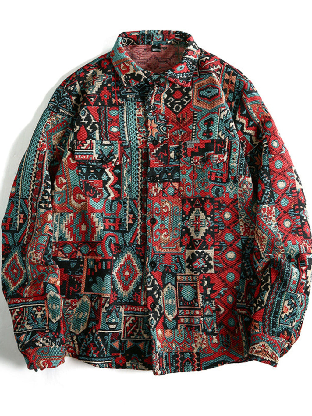 Men's Geometric Button Up Shacket