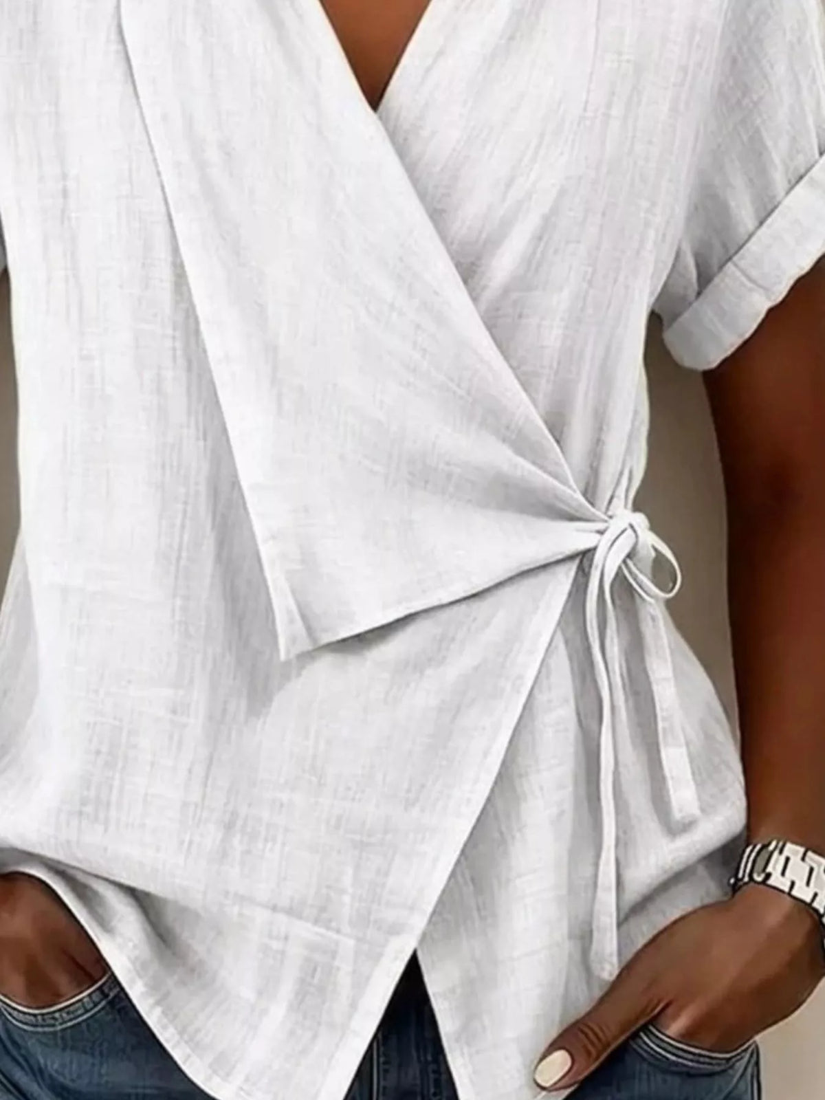 Tie-Side Detail Wrap Top