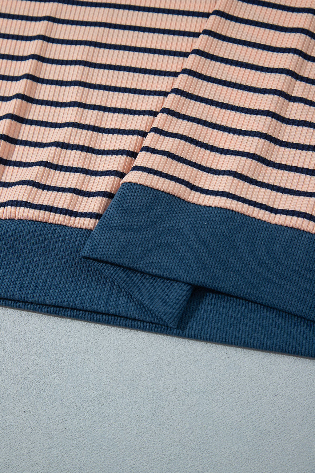 Pink Stripe Striped Colorblock V Neck Long Sleeve Plus Size Set