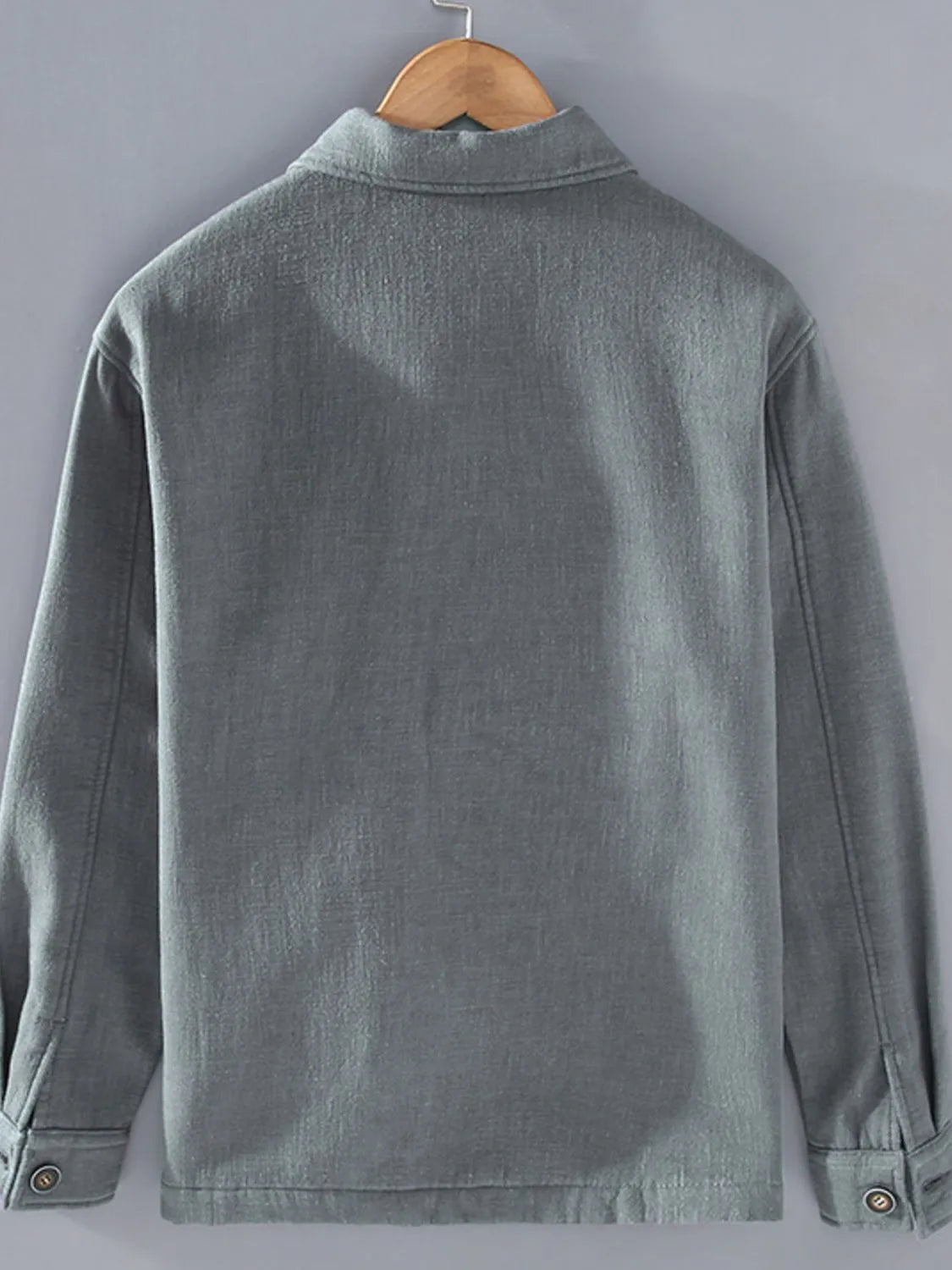 Men's Plus Size Button Up Long Sleeve Shacket