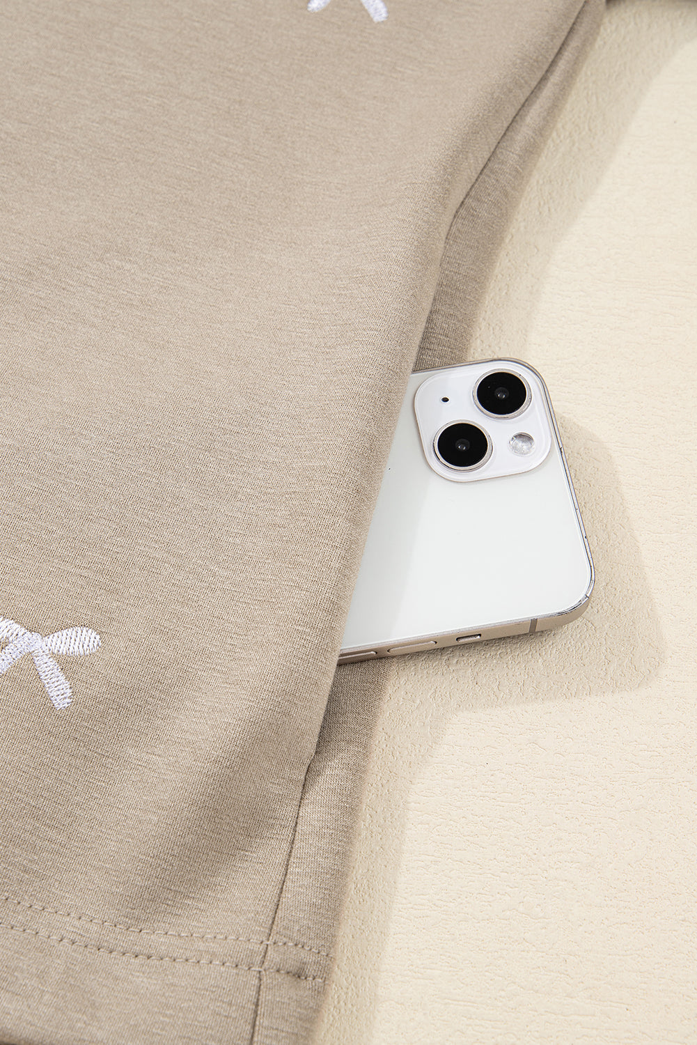 Bow Embroidered Zip-Up Hoodie