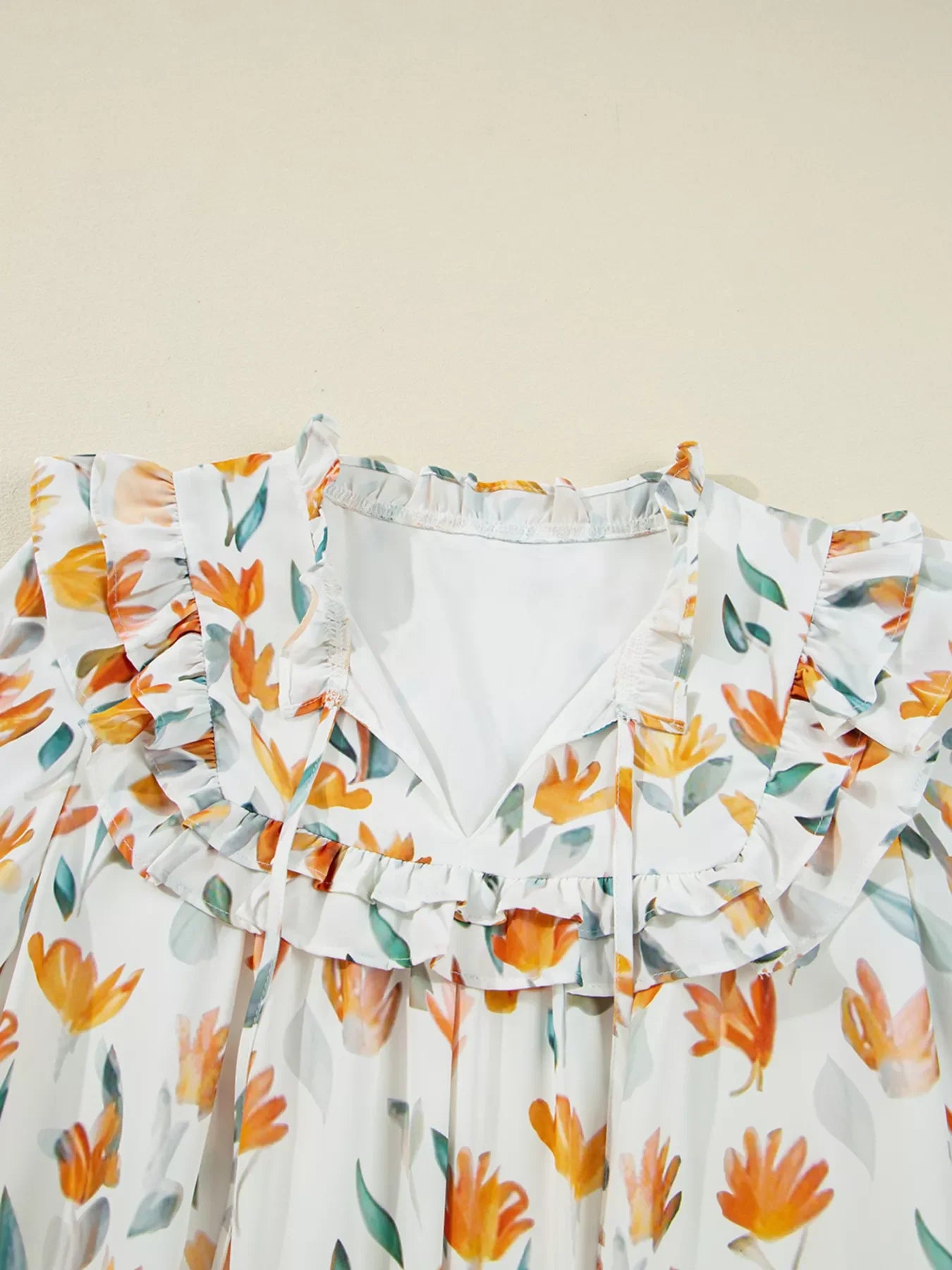 Bohemian Floral Print Ruffle Mini Dress