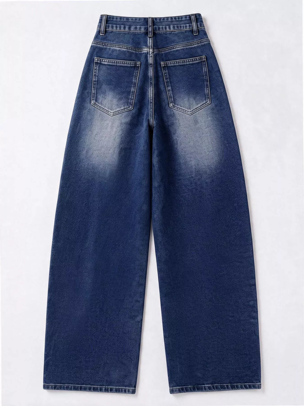 Decorative Button Wide Leg Jeans