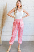 And The Why Satin Leopard Print Joggers