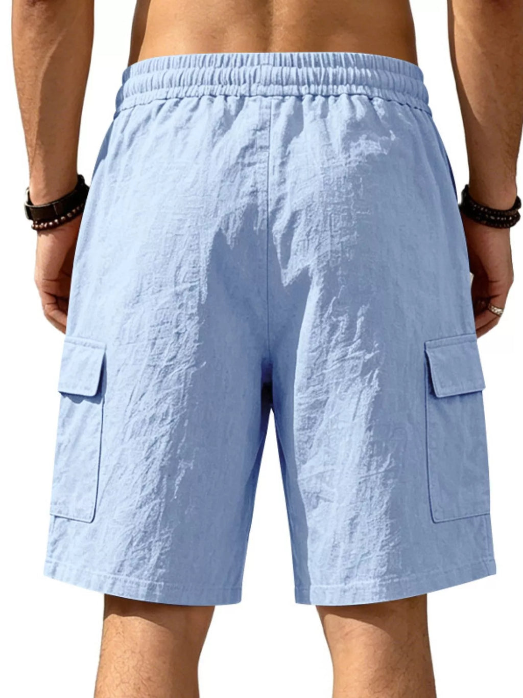 Men's Plus Size Casual Cargo Shorts with Drawstring Waist