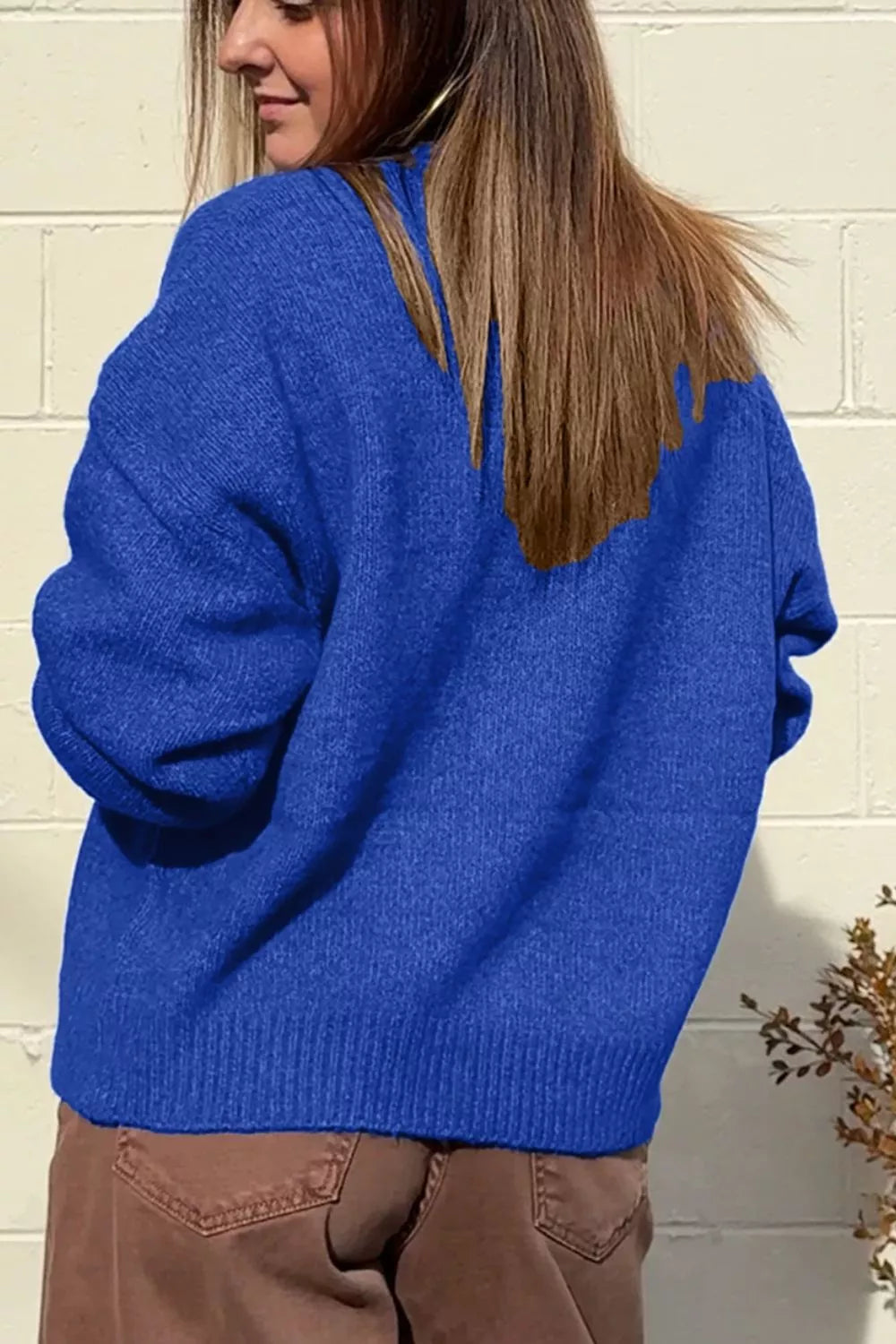 Duck Graphic Drop Shoulder Long Sleeve Sweater