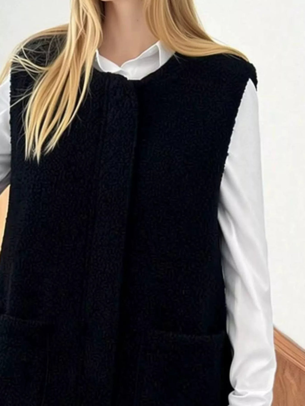Sherpa Sleeveless Vest Coat