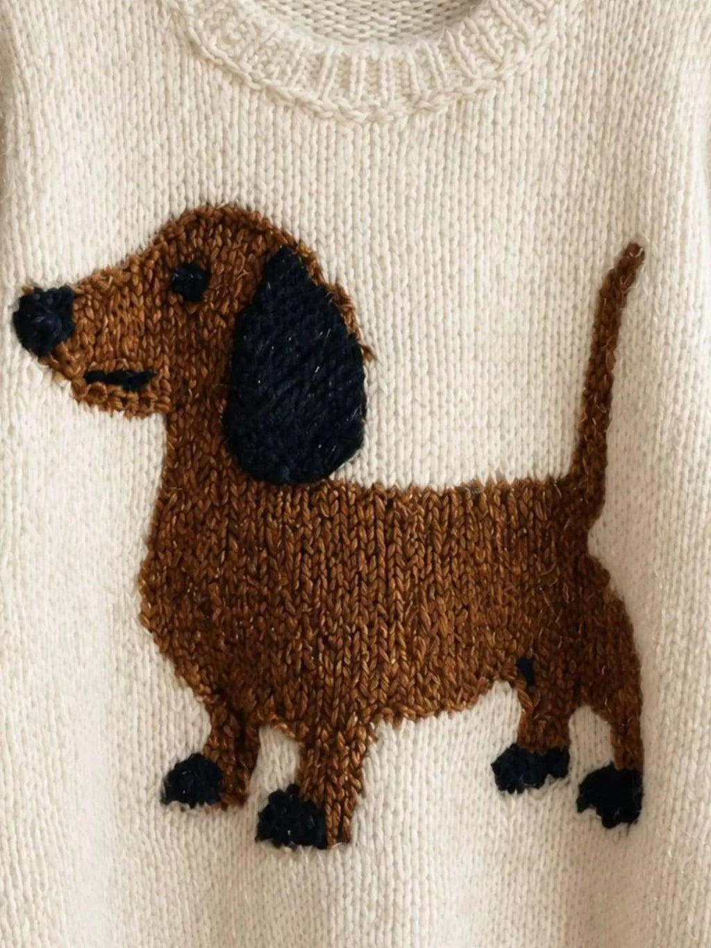 Dachshund Dropped Shoulder Sweater