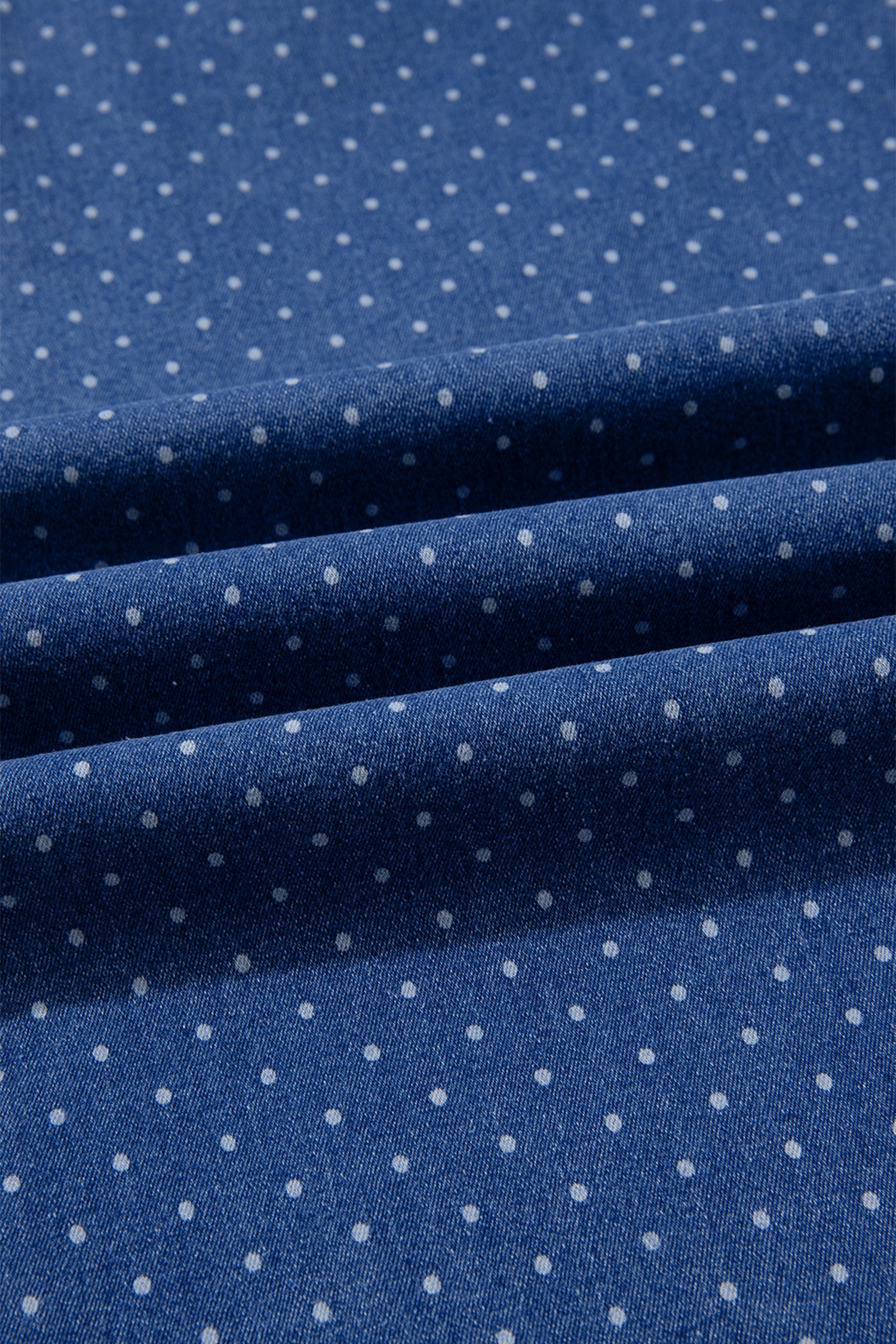 Plus Size Polka Dot Drawstring Wide Leg Jeans