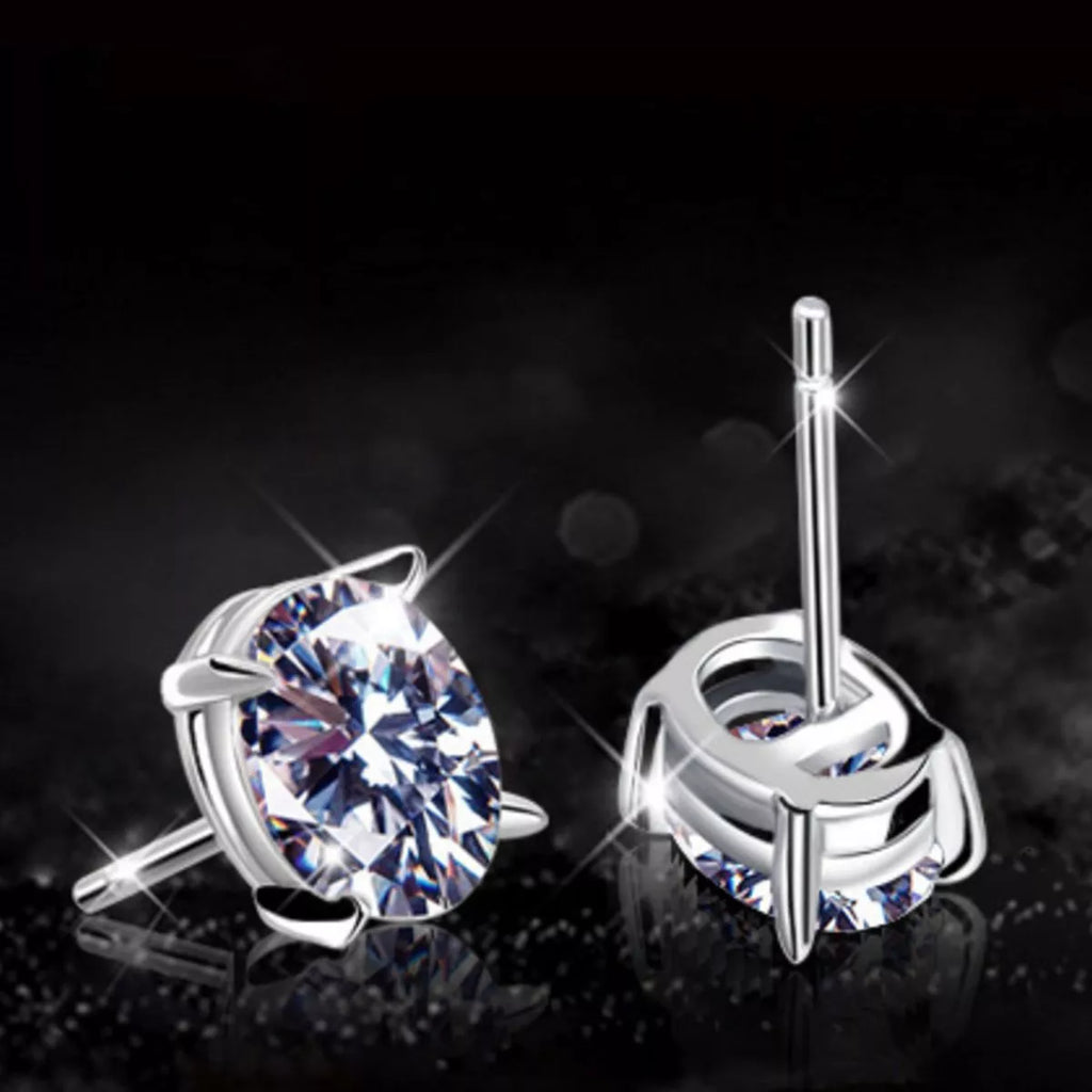 1 Carat Moissanite 925 Sterling Silver Stud Earrings