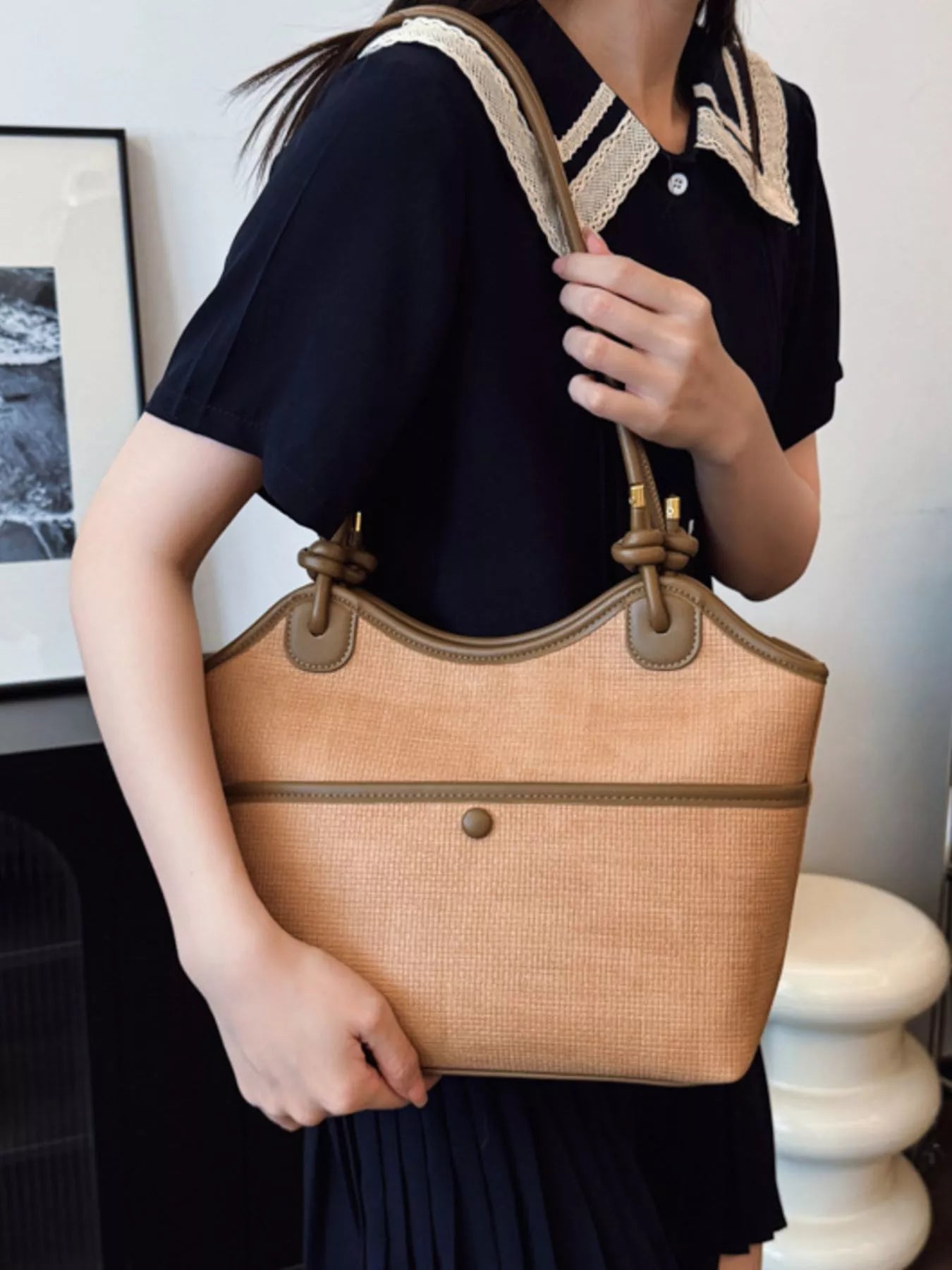 Knotted Strap Tote Bag