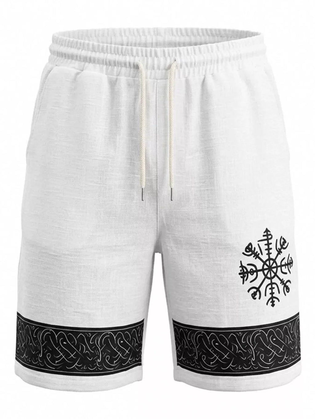 Men's Full Size Linen Blend Drawstring Shorts Plus Size