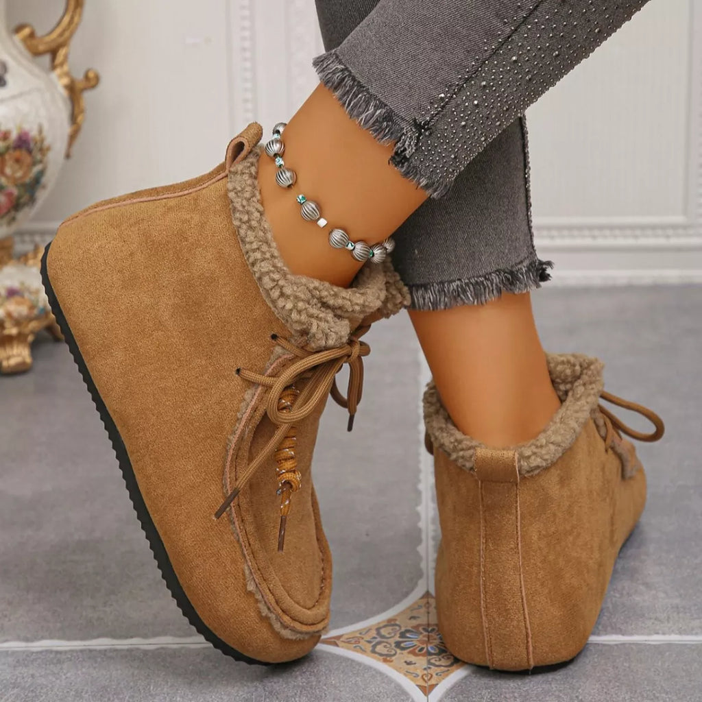 Lace Up Flats Ankle Boots