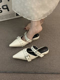 Point Toe Eyelet Buckle Sandals