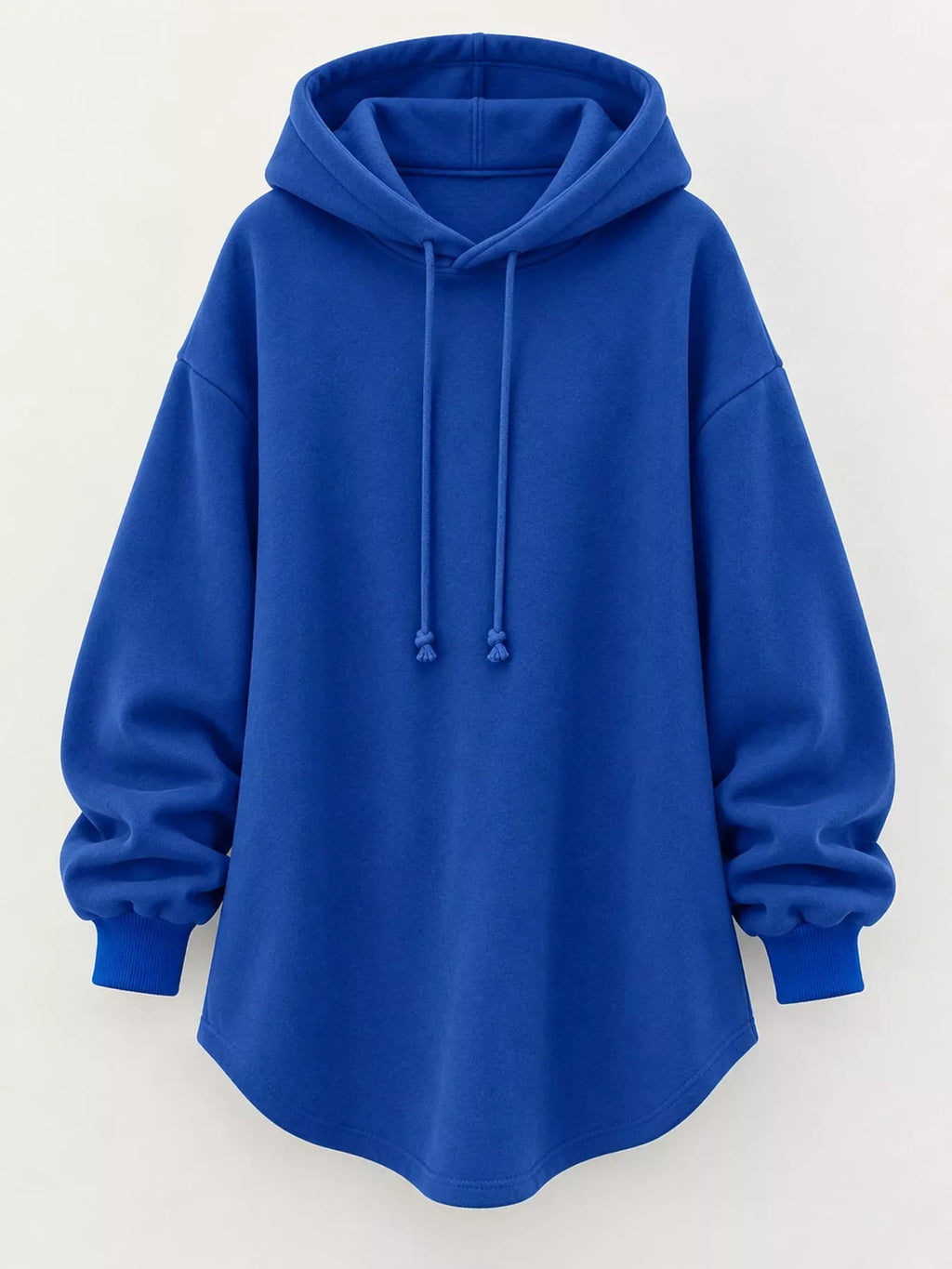 Full Size Drawstring Dropped Shoulder Hoodie Plus Size