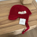 Handmade Knitted Earflap Hat with Tassels