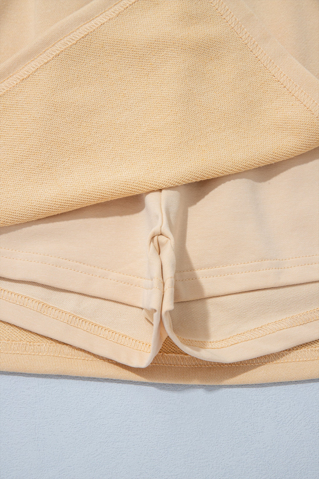 Parchment Solid Color Long Sleeve Top Split Skort 2pcs Outfit